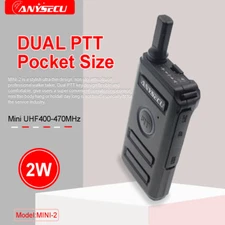 New ANYSECU Mini Radio MINI-2 UHF400-470MHz 16CH Walkie Talkie Dual PTT design!