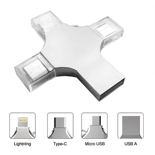 64-512GB 4 in 1 Type-c Pendrive USB Flash Drive Memory Stick For iPhone Samsung - Afbeelding 3 van 12