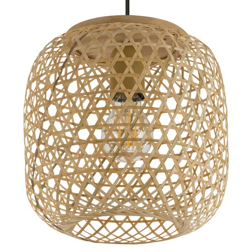 Esszimmerleuchte Pendelleuchte Hängelampe natur Boho E27 Bambus Korbgeflecht - Bild 9 von 11