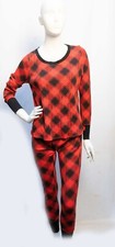 Victoria's Secret Thermal Long Pj Set Buffalo Plaid Christmas Pajamas Small