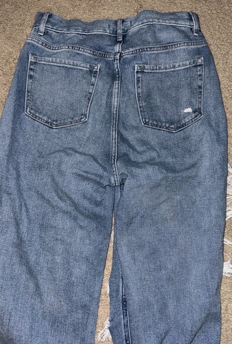 PacSun Jeans Women's Size 28 Ultra High Rise Slim Button Fly Ripped Jeans Blue - Picture 6 of 9
