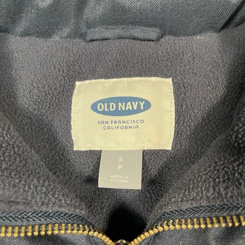 Old Navy Frost Free Puffer Vest Textured Navy Blue Men's Small Fleece Lined - Picture 2 of 7