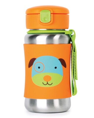 Skip Hop Dog Zoo Stainless Steel Toddler Sippy Cup with Straw , 12oz