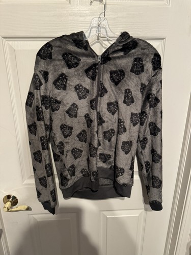 Star Wars Darth Vader Gray Soft Fleece Zip Jacket Juniors Youth Size Large 11-13 - Picture 6 of 24