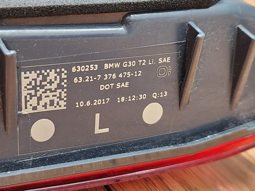 ✅ 17-20 OEM BMW F90 M5 G30 530 540 Rear Left Driver Side Inner Trunk Tail Light - Picture 15 of 16