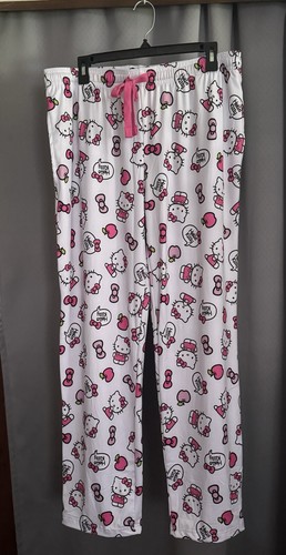 NWT! Sanrio Hello Kitty Lounge PJs Sleep Pants White Pink L