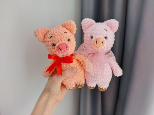 Pattern instructed Pig, funny pig pattern, Piggy Pattern, Cute Pig Plushie Patte - Picture 2 of 5