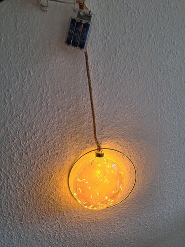 Dekoration, Kreis mit Licht, Dekokugel, MARELIDA, LED Glaskugel im Ring, NEU - Bild 2 von 5