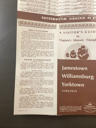 Vintage Besucherführer zu Virginias historischem Dreieck Broschüre Jamestown B46 - Bild 12 von 16