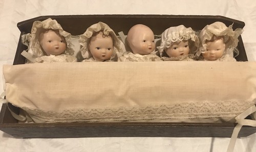 Vintage Balos Porcelain Jointed Quintuplet Dolls - Picture 1 of 24