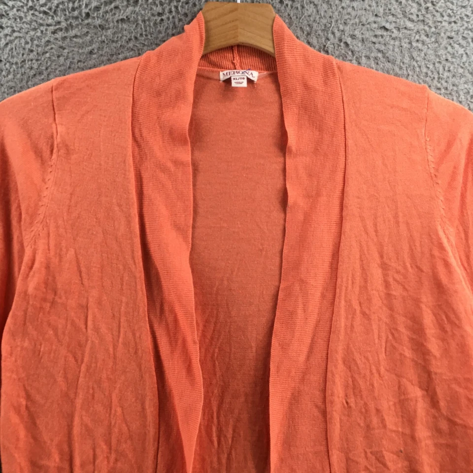 Cárdigan túnica suéter Merona para mujer XL coral naranja frente abierto informal NUEVO Foto 2 de 4