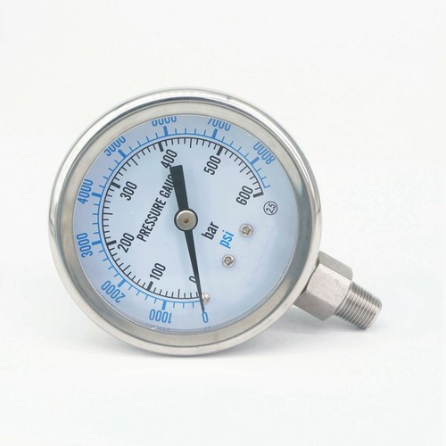 Medidor de presión de esfera de 60 mm 1/8"" 1/4"" BSPT NPT 304" barra de acero inoxidable PSI N2 vapor - Imagen 74 de 81