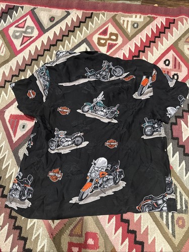 NEW Harley Davidson Tori Richard Hawaiin Button Up 100% Silk Top Women’s Small - Picture 8 of 8