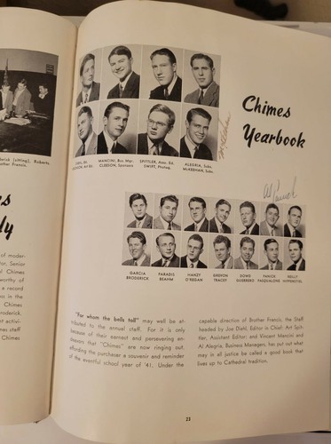 Cathedral Chimes Yearbook for Los Angeles Cathedral High School 1941 - Picture 4 of 6