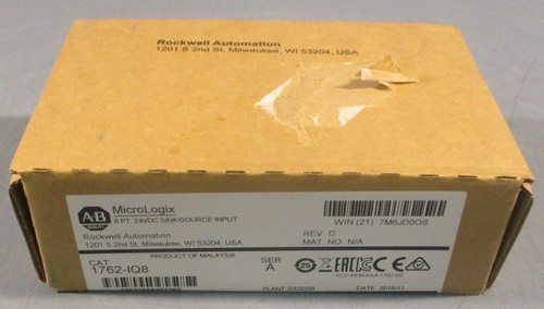 Allen Bradley 1762-IQ8 Ser A Sink/Source Input 8PT 24VDC Rev. D Factory Sealed - Picture 1 of 7