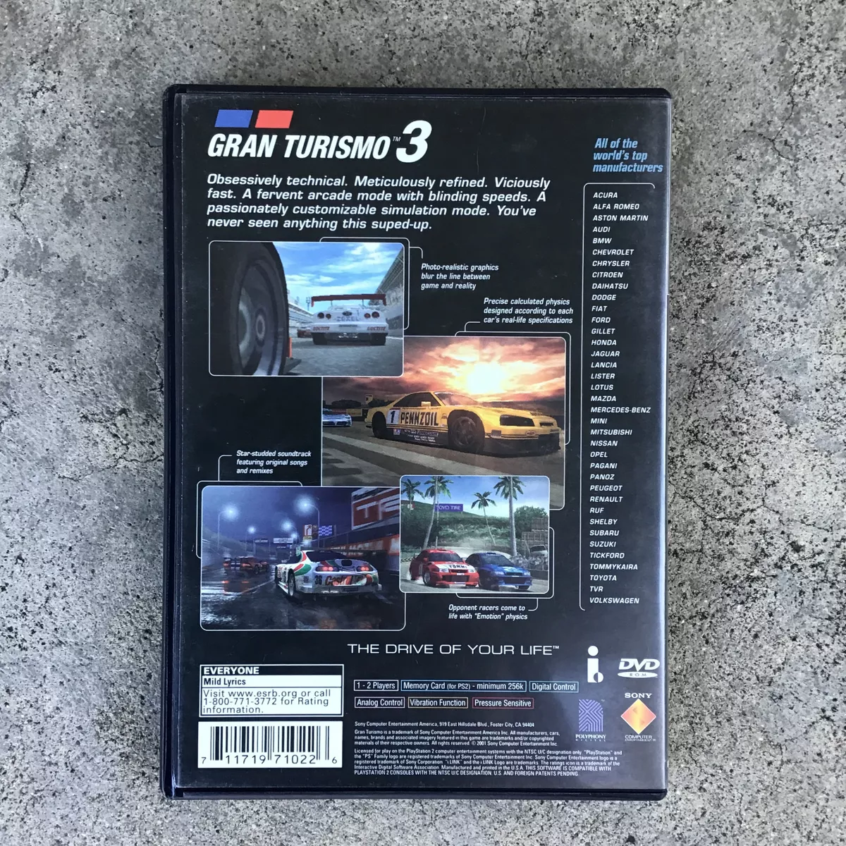 Gran Turismo 3 A-Spec - PS2 Complete W/Registration Card+ Sweepstakes