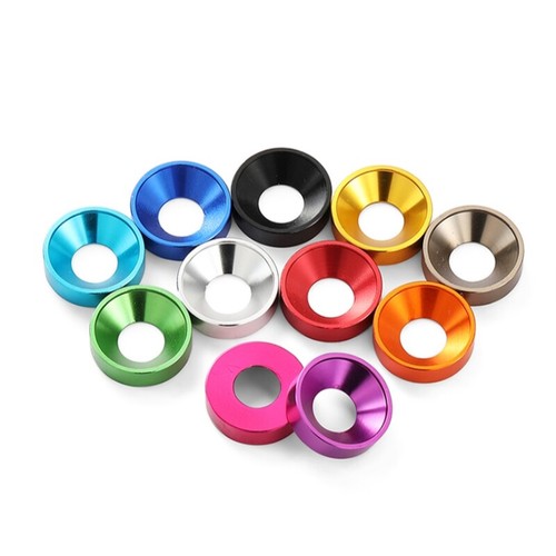 M2M2.5M3M4M5M6M8 Countersink Washers Anodized Aluminium Fairing Fender Karting - Picture 4 of 19