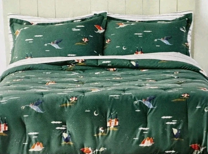 3 件套 Pillowfort Dragon 全棉被和 Shams 套装 全新带盒 — 第 2/4 张图片