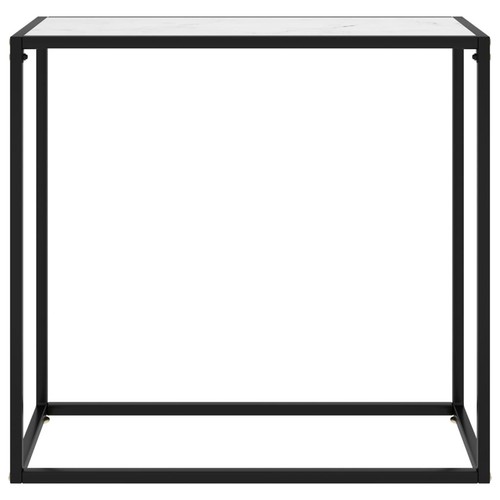 Mesa Consola Vidrio Templado Blanco 80x35x75 cm Pasillo Mueble Auxiliar vidaXL - Imagen 2 de 7
