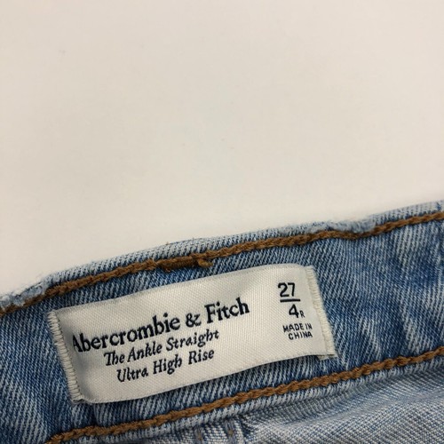 Abercrombie & Fitch 4r / 27 (Fits 25W 27.5L) High Rise Raw Denim Jeans - Picture 9 of 10