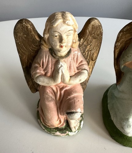 Vintage Christmas German Angel Figures 1940s/ Glass Ball Nativity & Angels - Picture 7 of 15