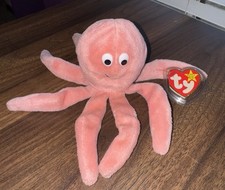 Ty Inky The Octopus Beanie Baby 1993 Super Rare Retired with Tag Errors PVC
