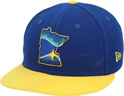 Brooks Lee Twins GU Blue and Yellow City Connect Cap from the 2024 MLB Season - Image 3 of 4