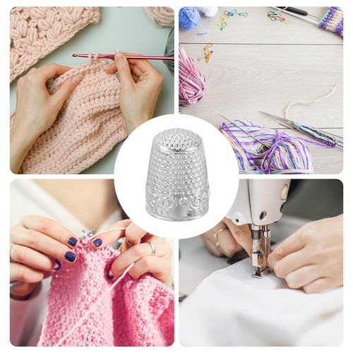 Sewing Thimble, Finger Protector for Hand Sewing, Silver, 8 PCS - Picture 6 of 6