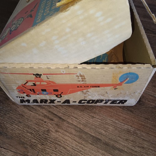 Set elicottero giocattolo vintage Marx-A-Copter con scatola originale di Marx Toys - Foto 5 di 11