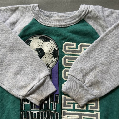 Vintage Kids 90s Soccer Graphic Crewneck Youth Size 2T Pullover Puff Print - Picture 4 of 11