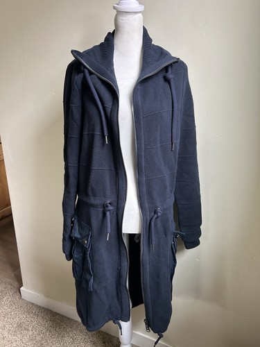 Chaqueta Suéter Free People Surplus Cremallera Completa Para Mujer’s XS Azul Marino Largo Grande - Imagen 2 de 14