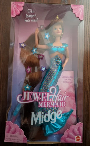 Vintage Mattel Jewel Hair Mermaid Midge Doll  1995 #14589 New in box Unopened