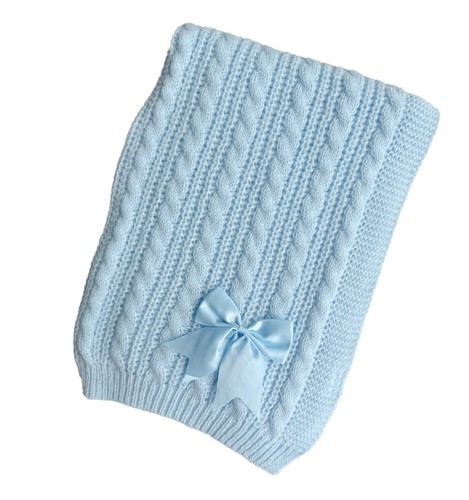 Manta de bebé tejida con cable suave - Ligera, cálida y lavable - Regalo para recién nacido con - Imagen 24 de 30