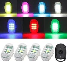 4Pcs LED Anti-Collision White, Red, Green, Blue, Yellow, Purple, Ice Blue 
