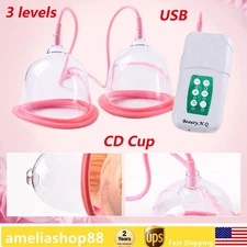 Electric Vacuum Pump Suction Breast Enlargement Breast Lifting Massager C/D Cup