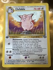 Vintage 1999 Clefable 17/64 Jungle Rare 1st Edition MP English Pok mon TCG Card