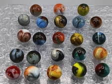 Vintage Marbles Lot- .62"- .59"- Jabo, DAS, West Virginia Swirls