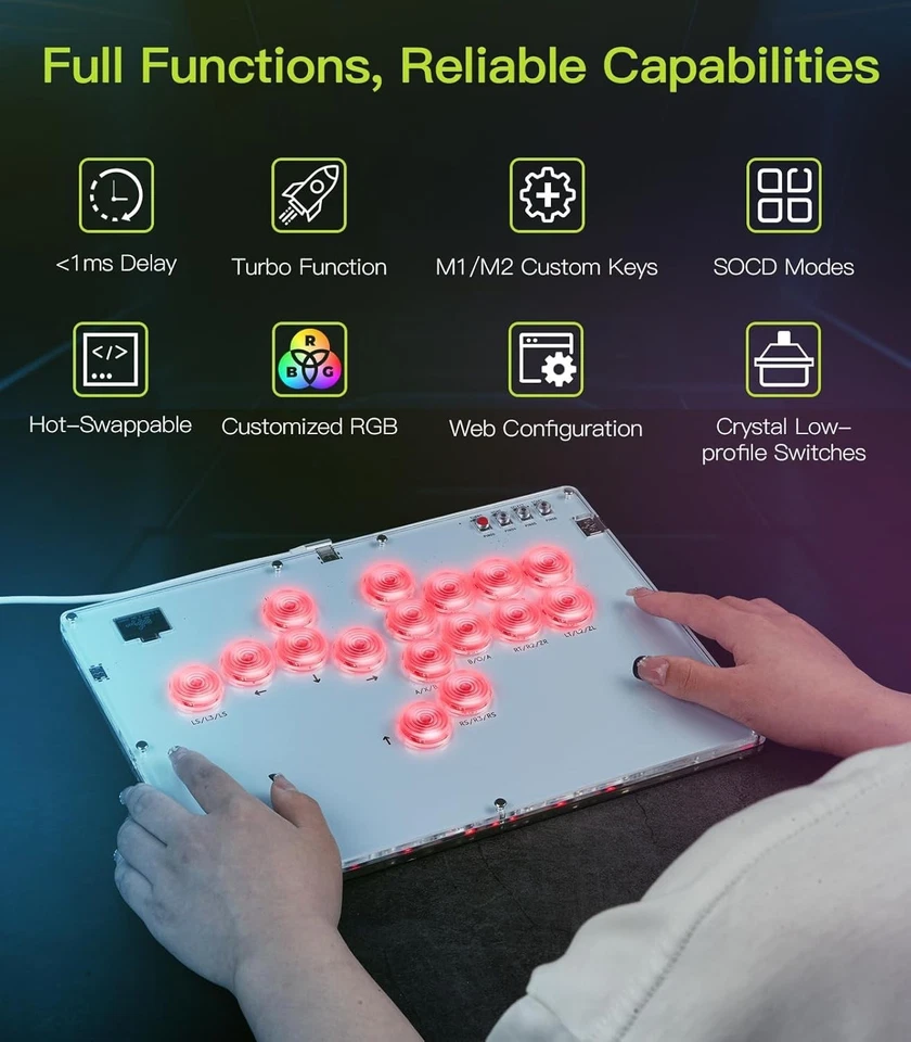 Ultra-Fast Haute42 Arcade Controller with Turbo Function for PC and Consoles - Image 4 of 4