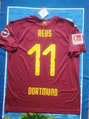 BVB Borussia Dortmund Trikot Marco Reus drittes 19/20 Bundesliga Jersey Weinrot - Bild 1 von 4