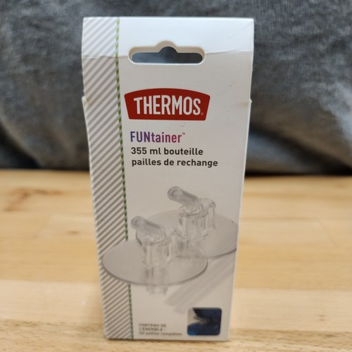 Thermos Replacement Straws for 12 Ounce Funtainer Bottle, Clear 2 Straws - Picture 2 of 5
