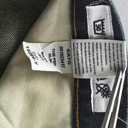 Hiroshi Kato The Pen Slim Raw Selvedge Denim Jeans Made in USA Size 31/34 - Picture 20 of 21