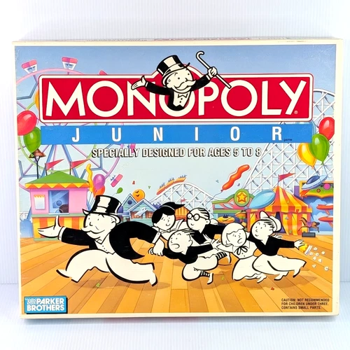 1990 Monopoly Junior Jr. Parker Brothers 100% COMPLETE Board Game Vintage
