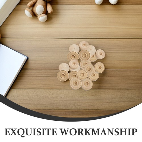 30 Pcs Solid Wood Small Wheels Diy Handmade Crafts Supplies Wooden for - Picture 7 of 12
