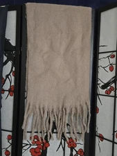 Long Wide Light Brown Fringe Scarf