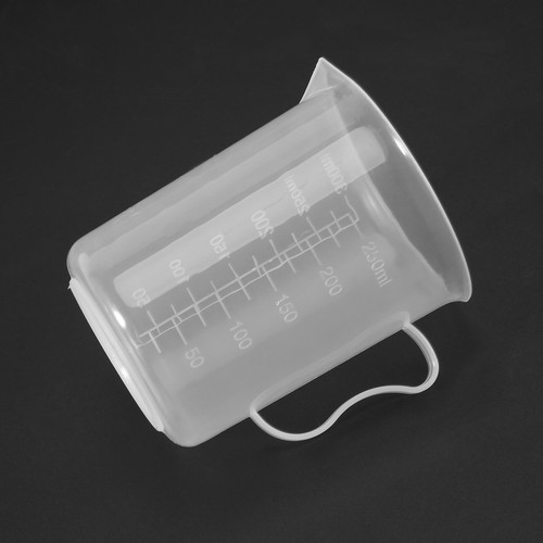 Measuring Jug 250mL Graduated Beaker Clear White Plastic Cup F5G61351 - Picture 6 of 9