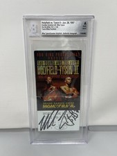 Evander Holyfield Mike Tyson II 6/28/97 Ear Bite Signed Ticket Beckett Auto