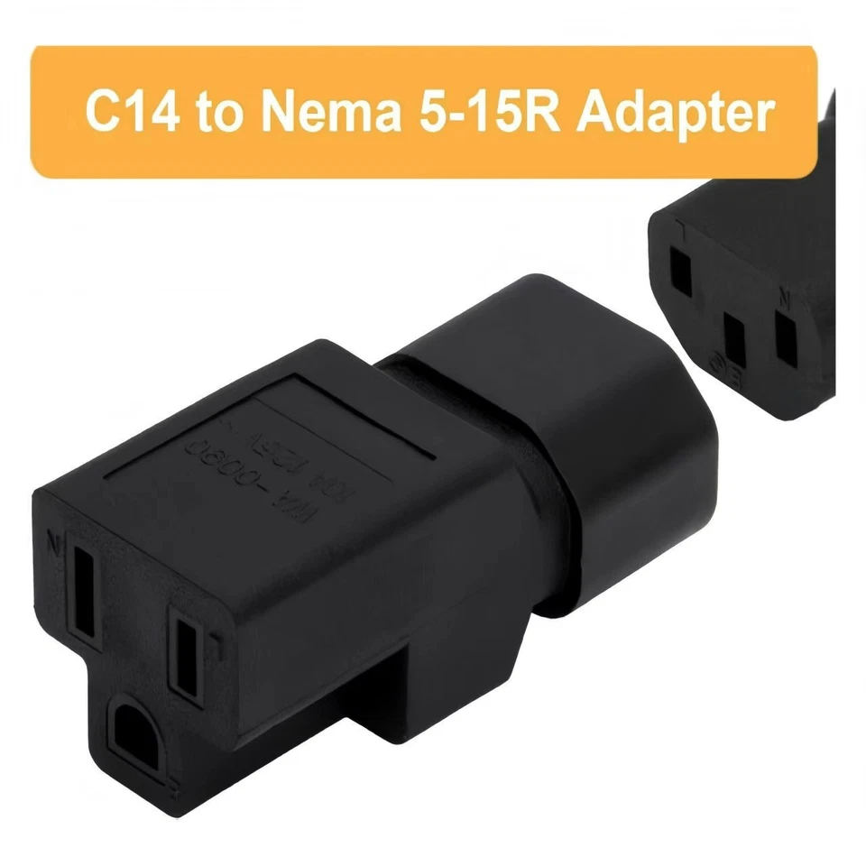 (50PACK) IEC320 C14 Male to Nema 5-15R PDU USA UPS Extension Power Plug Adapter - Image 2 of 4