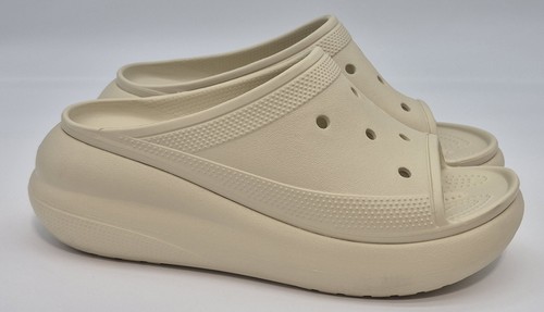 Crocs Crush Slides Bone Womens Size 9 Mens 7 Off White Beige Sandals Shoes EUC - Picture 6 of 10