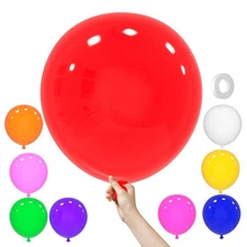 36 Inch Giant Balloons - 18Pcs Jumbo Assorted Colors Balloons Large Thick Rou...