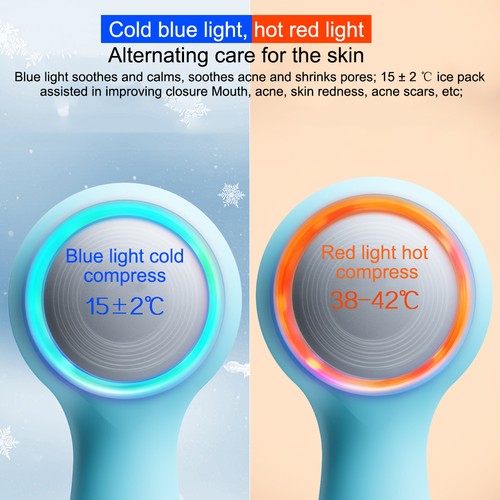 Silicone High Frequency Hot Cold Cleansing Brush Beauty Makeup Remover Scrubber - Picture 6 of 17